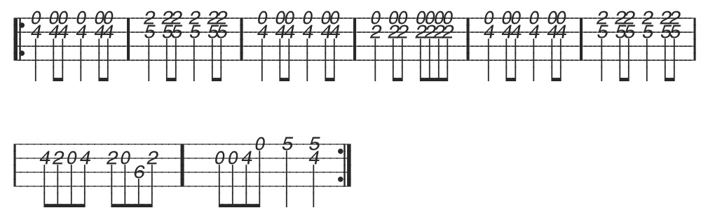 mandolin tablature double stops