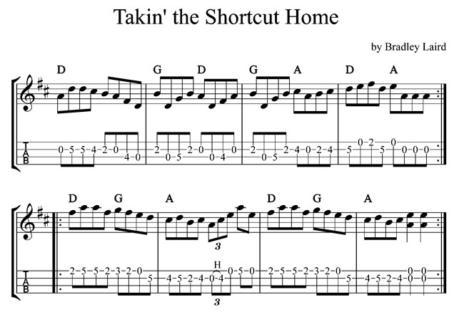 free mandolin tablature takin the shortcut home